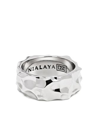 Nialaya sterling silver sculpted ring - men - Sterling Silver - 10