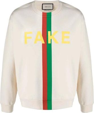 Gucci Fake Not Printed Crew Sweater White 635847-XJCXY-9230