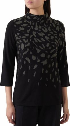 Joseph Ribkoff Leopard Knit Pullover In Black Pattern