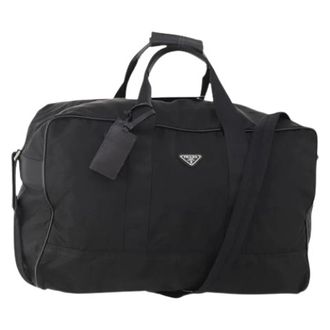 Prada Pre-owned Weekend Bags, female, Black, Size: ONE SIZE Pre-owned Nylon Boston Bag