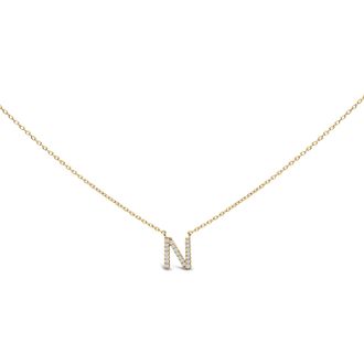 House of Brilliance 10K Gold Diamond Accent A-Z Block Initial Pendant Necklace
