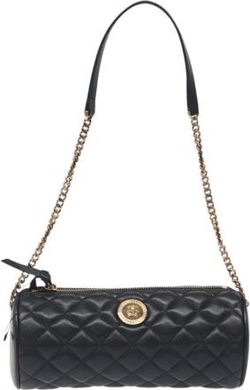 Versace Medusa Black Leather Shoulder Bag (Pre-Owned)