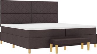 vidaXL Vidaxl - Box Spring Bed with Mattress Dark Brown 200 x 200 cm Fabric