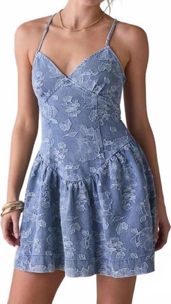 En Saison Opal Mini Dress In Tinted Denim