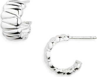 Argento Vivo Quilted Hoop Earrings at Nordstrom