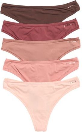 Danskin 5-Pack Lightweight Thongs in Cedar Blush/Deep Oak at Nordstrom Rack, Size Medium
