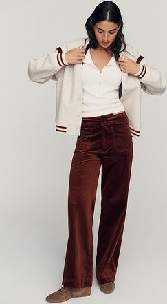 Maeve Colette Corduroy High-Rise Wide-Leg Full-Length Pants