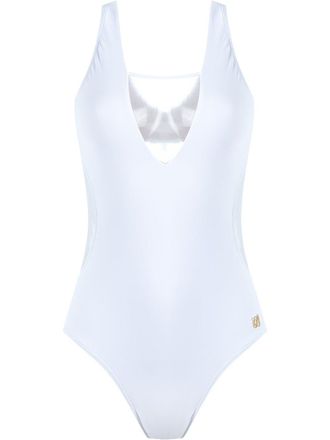 Brigitte square neck tulle swimsuit - Bianco