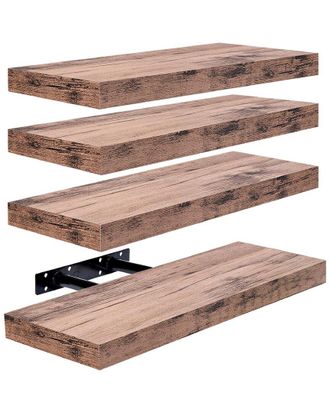 Sorbus Set Of 4 Wall Mounted Bookshelves