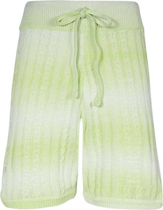 GCDS Gebreide Bermuda shorts met elastische tailleband - Heren - Korte Broeken - Groen - XL - Katoen - Korte Broeken