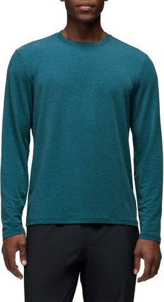 Prana Tolmie Tech Performance Long Sleeve T-Shirt in Blue Coral Heather at Nordstrom, Size Xx-Large