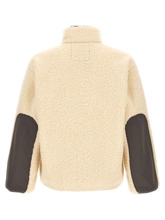 Maison Kitsun&eacute; Bouclette Fleece Colorblock Jacket - Beige