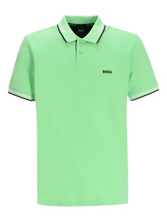 BOSS logo-appliqu&eacute; polo shirt - Green