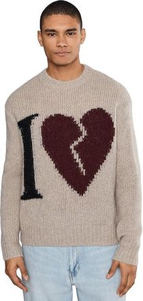 AllSaints Lover Knit Crew Mens Sweater Pebble Brown : 2XL, Polyamide/Wool