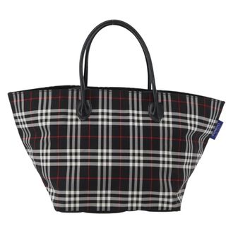 Burberry Nova Check Nylon Black Nylon Handbag (Pre-Owned)