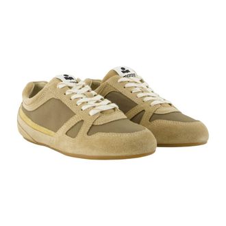 Isabel Marant Womens Senny Low Sneaker Khaki Calfskin