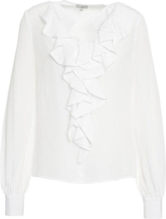 Himon's Ruffled Detail Blouse In Lightweight Fabric