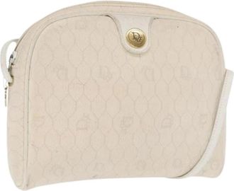 Dior Pre-owned Vintage Honingraat Canvas Schoudertas - Dames - Vintage Schoudertas - Wit - ONE Size - Vintage