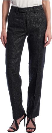 Zadig&Voltaire Glanzende rechte broek - Dames - Straight fit broeken - Zwart - XS - Wol - Broeken