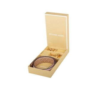 Michael Kors Accessoires, Dames, Roze, M, Leer, 4-in-1 Logo Box Riemenset