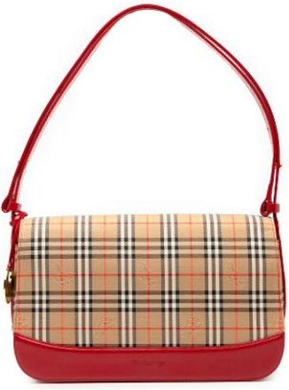 Burberry Pre-owned Shoulder Bags, female, Multicolor, Size: ONE SIZE Pre-owned Canvas Shoulder Bag