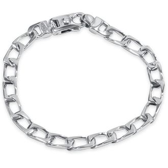 Pompeii3 Mens Wide Curb Link 14k Gold (23gram) or Platinum (37gram) 6.5mm Bracelet 8