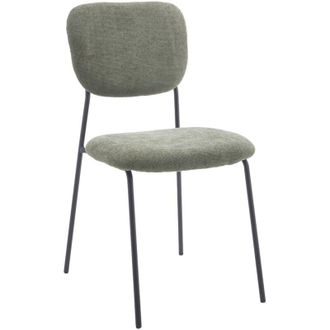 Home Heavenly Home Heavenly Pack 4 Sillas Tull - Sillas Apilables Con Estructura Met&aacute;lica, Tapizado En Tela Poli&eacute;ster, Dise&ntilde;o Moderno Para Co Color : Verde