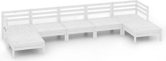 vidaXL Vidaxl - Juego De Muebles De Jard&iacute;n 7 Pzas Madera Maciza De Pino Blanco