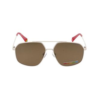 Polaroid Sunglasses, unisex, Beige, Size: 58 MM Beige Stylish Sunglasses