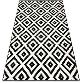 RugsX Rugsx - Alfombra Bcf Morad Ruta Diamantes, Geom&eacute;trico - Negro / Crema Black 240x340 Cm