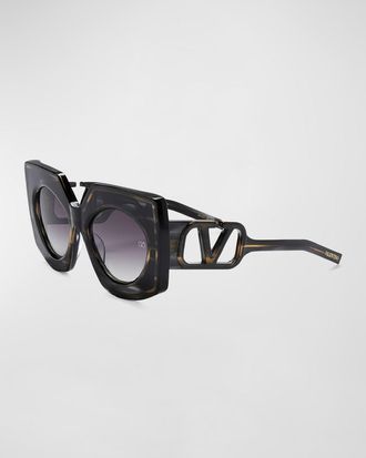 Valentino Garavani V-Soul Acetate Butterfly Sunglasses