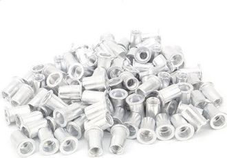 OEM Ulisem Paquete De 100 Tuercas Remachables De Aluminio De Cabeza Plana M8 Para Acero, Aleaci&oacute;n, Cobre Y Pl&aacute;stico