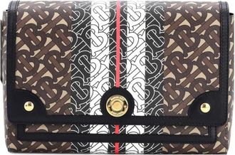 Burberry Note Monogram E-Canvas Medium crossbody bag - Bruin