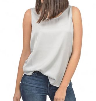 Repeat Silk Tank Top In Mint