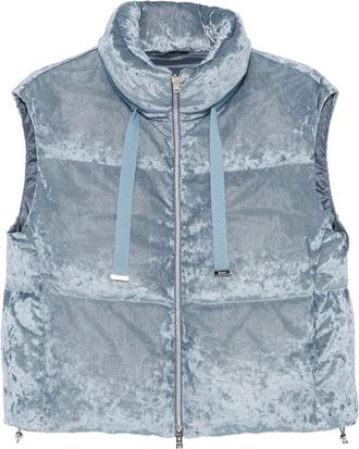 Herno Jassen, Dames, Blauw, XS, Leer, Gilet