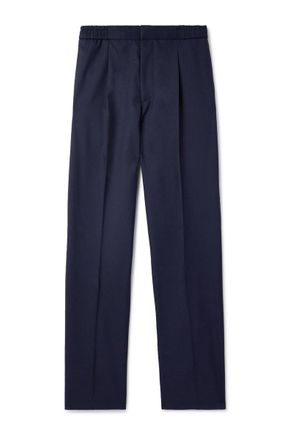 Officine G&eacute;n&eacute;rale Drew Tapered Pleated Wool Trousers