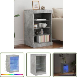 vidaXL vidaXL Luci LED RGB - Credenza con Luci LED Grigio Cemento 41x37x67 cm