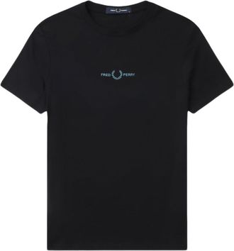 Fred Perry logo-embroidered cotton T-shirt - men - Cotton - S - Black