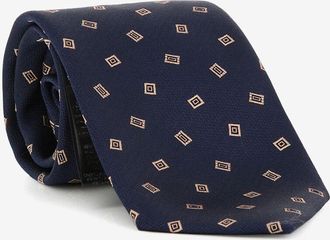 Brioni Krawatte aus Seide mit Fischgrat-Textur und Rechteckmotiv