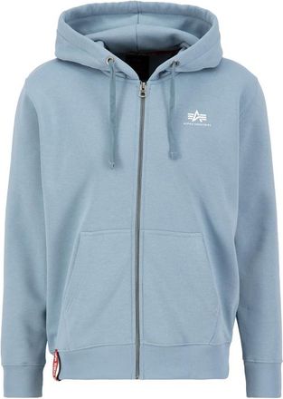 Alpha Industries Alpha Industries Mens Basic Small Logo Zip Hoodie - Blue - Size Medium