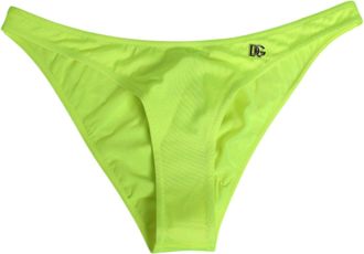 Dolce & Gabbana Neon Green Dg Logo Swim Briefs Women Underwear Polyamide & Elastane Blend Clothing