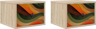 vidaXL Mesita De Noche De Pared Bonn 2 Uds. Roble Sonoma Vidaxl
