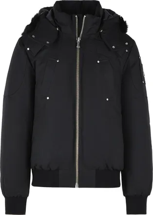 Moose Knuckles Original Ballistic Black Cotton Blend Bomber Jacket