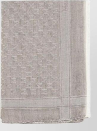 Max Mara wool jacquard logo scarf