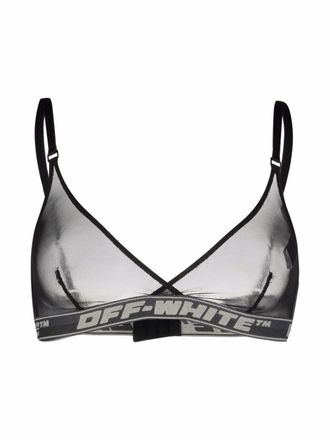 Off-white logo-band triangle bra - Black