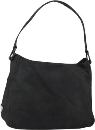 Prada Pre-owned Shoulder Bags, female, Black, Size: ONE SIZE Pre-owned Nylon Shoulder Bag