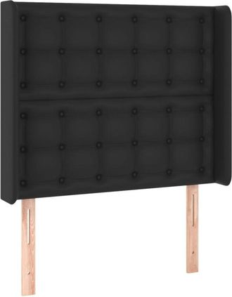 vidaXL Cabecero Con Led Cuero Sint&eacute;tico Negro 93x16x118/128 Cm Vidaxl