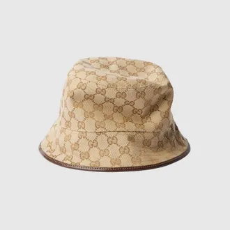 Gucci GG Cotton Canvas Bucket Hat, Beige, Fabric