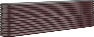vidaXL Vidaxl - Jardinera Arriate Acero Galvanizado Marr&oacute;n 260x40x68 Cm
