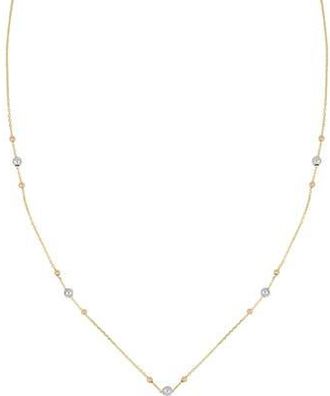 Bony Levy Beaded Chain Necklace in 14K Yellow White Gold at Nordstrom Rack, Size 18